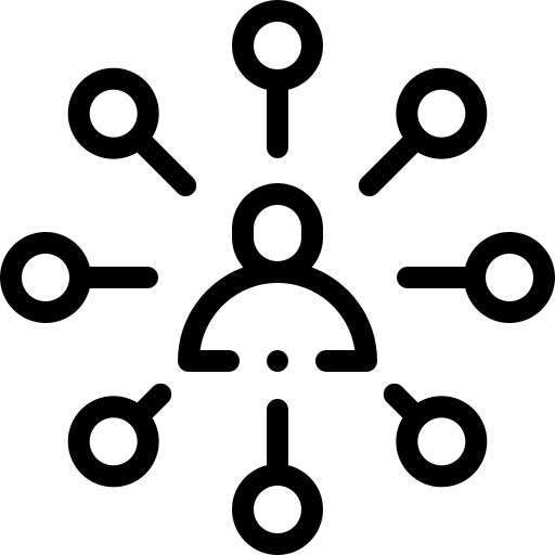Icon of an influencer speaking to an audience, representing brand promotion and audience engagement.